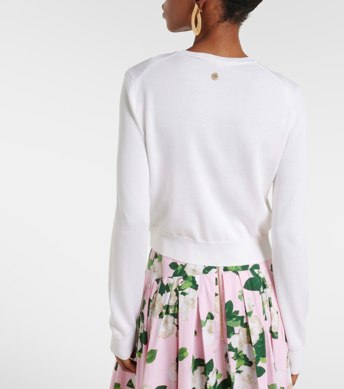 Carolina Herrera Cropped silk and cotton cardigan
