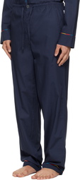 Paul Smith Navy 'Artist Stripe' Trim Cotton Pyjama Set