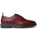 Thom Browne - Cap-Toe Pebble-Grain Leather Oxford Shoes - Burgundy