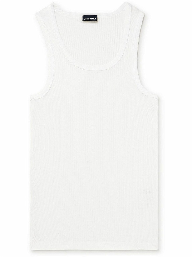 Photo: Jacquemus - Slim-Fit Ribbed Cotton-Jersey Tank Top - White
