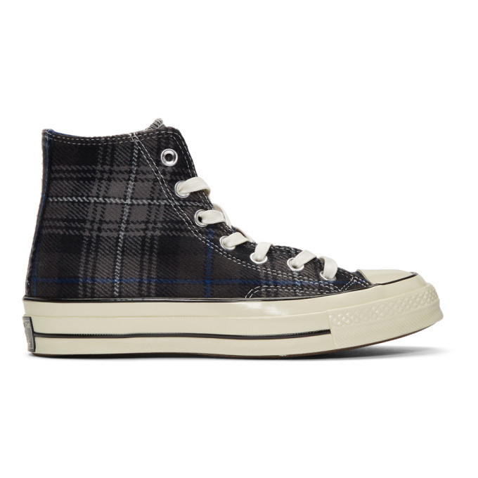 Photo: Converse Black Plaid Chuck Taylor 70 High-Top Sneakers