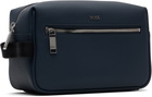 BOSS Navy Logo Hardware Pouch
