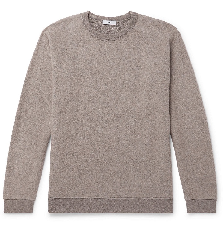 Photo: SSAM - Textured Loopback Cotton and Camel Hair-Blend Sweatshirt - Gray