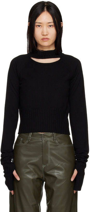 Photo: determ; Black Cutout Sweater