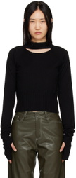 determ; Black Cutout Sweater