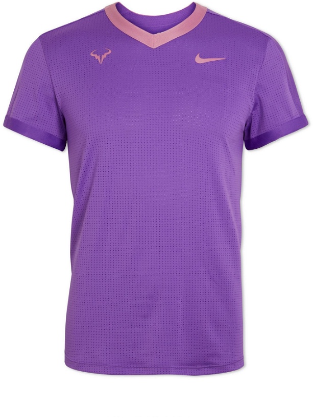 Photo: Nike Tennis - NikeCourt Rafa Advantage Dri-FIT T-Shirt - Purple