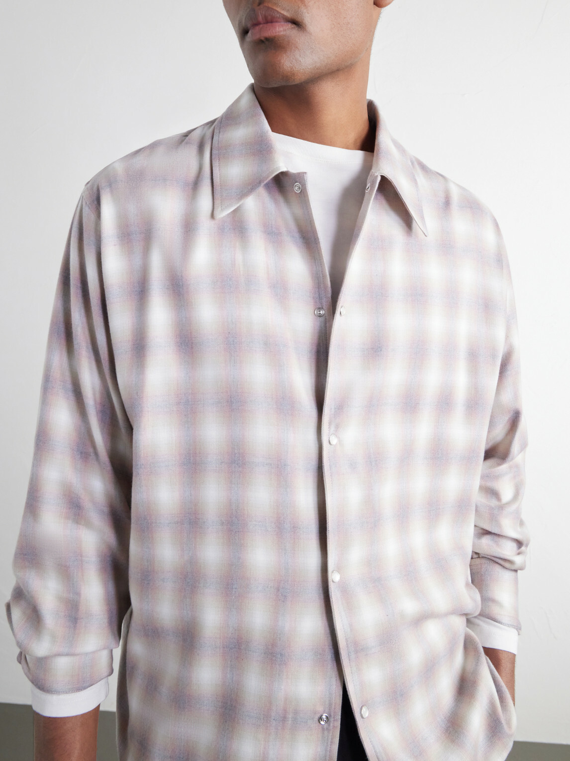 SECOND / LAYER - Checked Cotton-Flannel Shirt - Pink