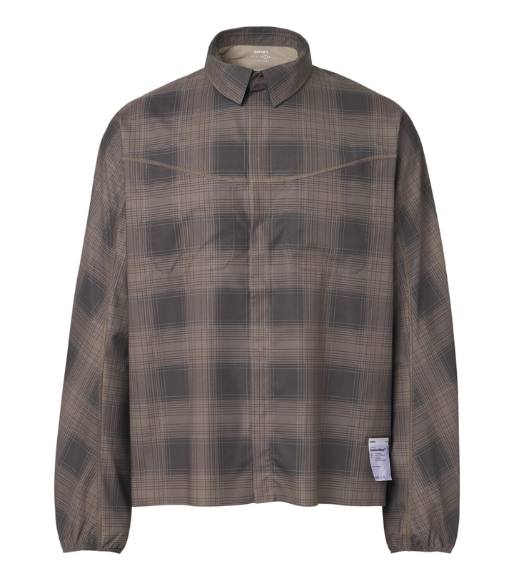 Photo: Satisfy Plaid flannel jacket