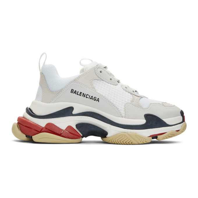 Photo: Balenciaga White and Red Triple S Sneakers