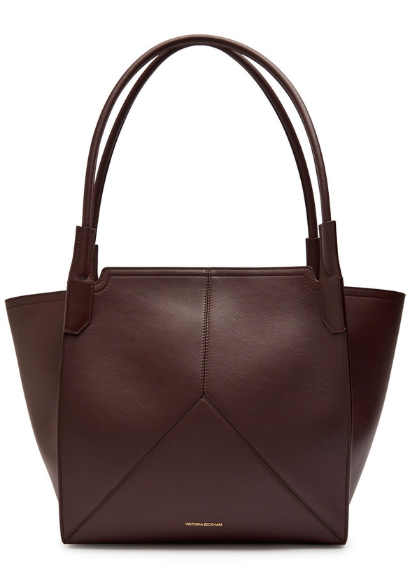 Photo: Victoria Beckham Victoria Small Panelled Leather Tote - Burgundy - One Size