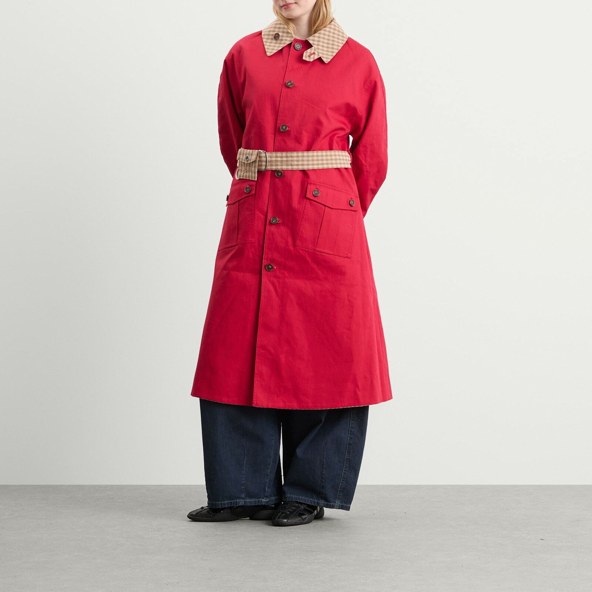 Damson Madder Women's Anja Reversible Honey Trench Coat in Tan