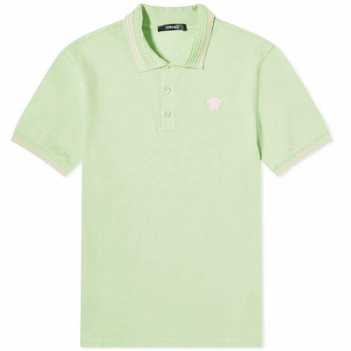 Photo: Versace Men's Medusa Embroidery Polo Shirt in Mint