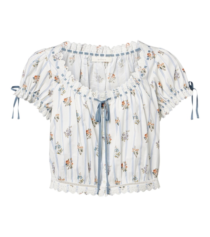 Photo: Dôen Nera embroidered printed cotton top