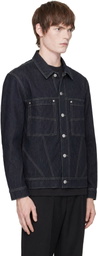LGN Louis Gabriel Nouchi Navy Denim Trucker Jacket