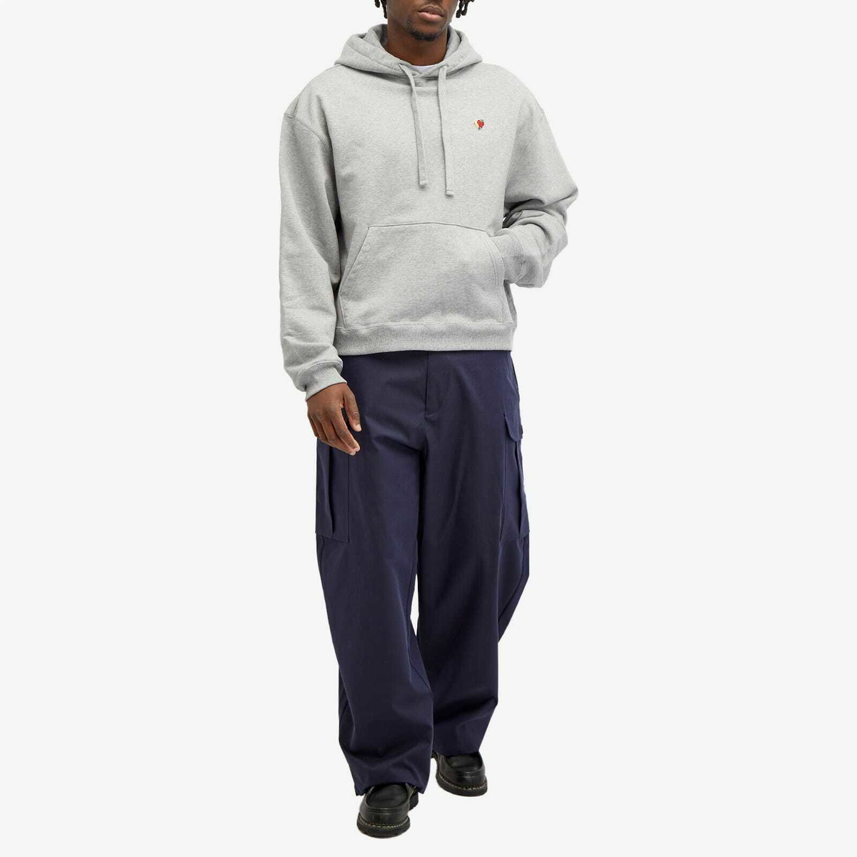 Sky High Farm Men's Logo Popover Hoodie in Grey