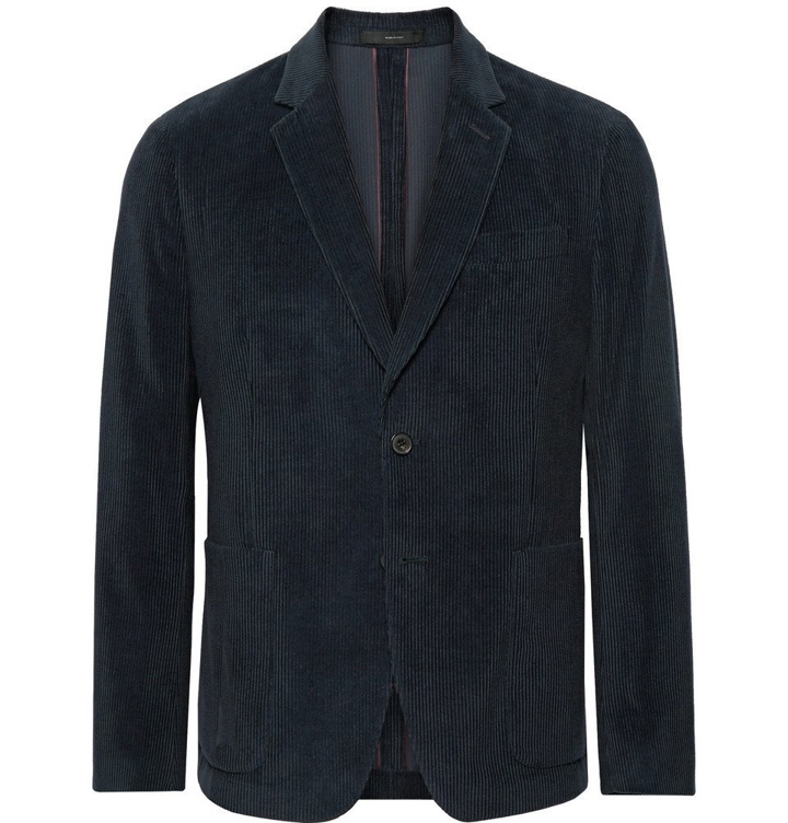 Photo: Paul Smith - Navy Slim-Fit Cotton and Cashmere-Blend Corduroy Suit Jacket - Navy