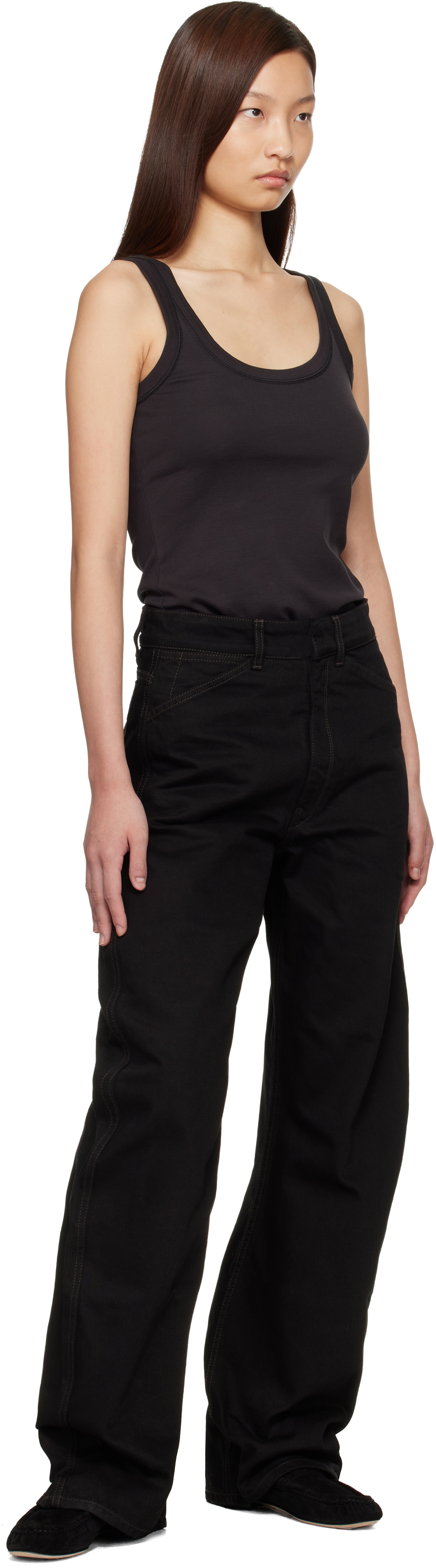 LEMAIRE Black Rib Tank Top