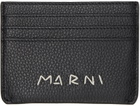 Marni Black Leather 'Marni' Mending Card Holder
