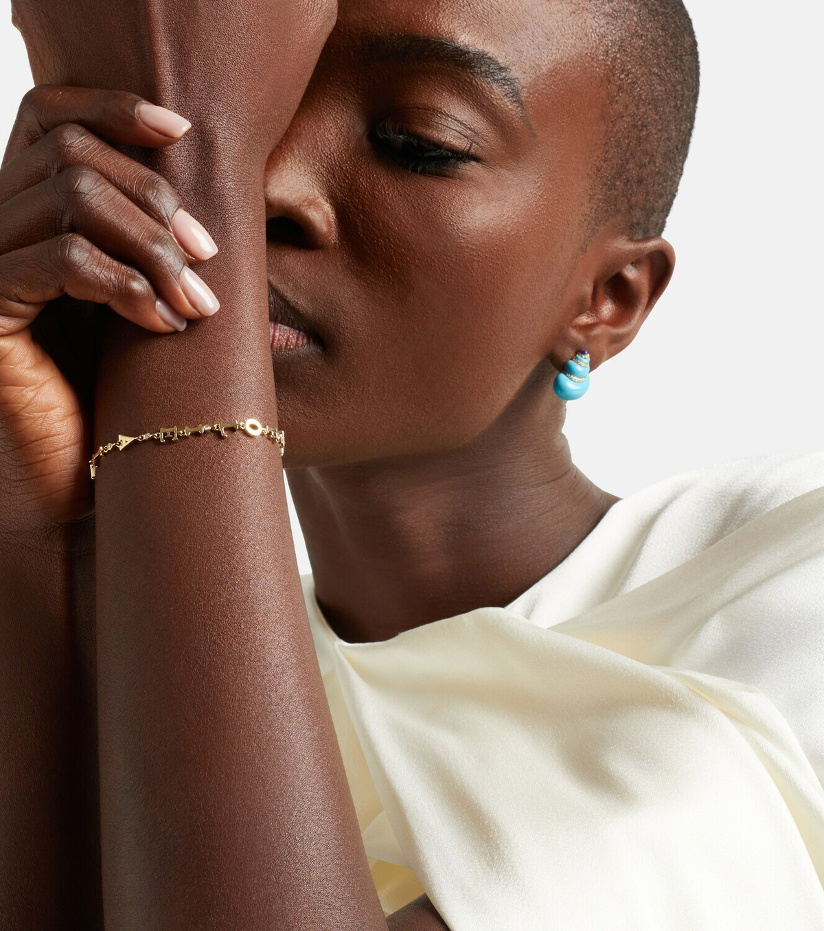 Yvonne Léon À La Folie 9kt gold bracelet with diamonds