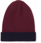 Brunello Cucinelli - Reversible Ribbed Cashmere Beanie - Men - Burgundy