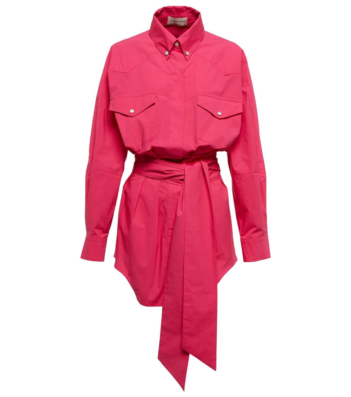 Alexandre Vauthier - Cotton-blend belted shirt dress