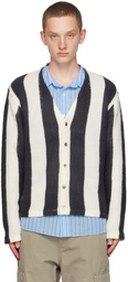 Stüssy Black & Off-White Stripe Cardigan