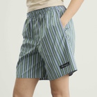 Hommegirls Women's Long Boxer Shorts in Green Porto Stripe