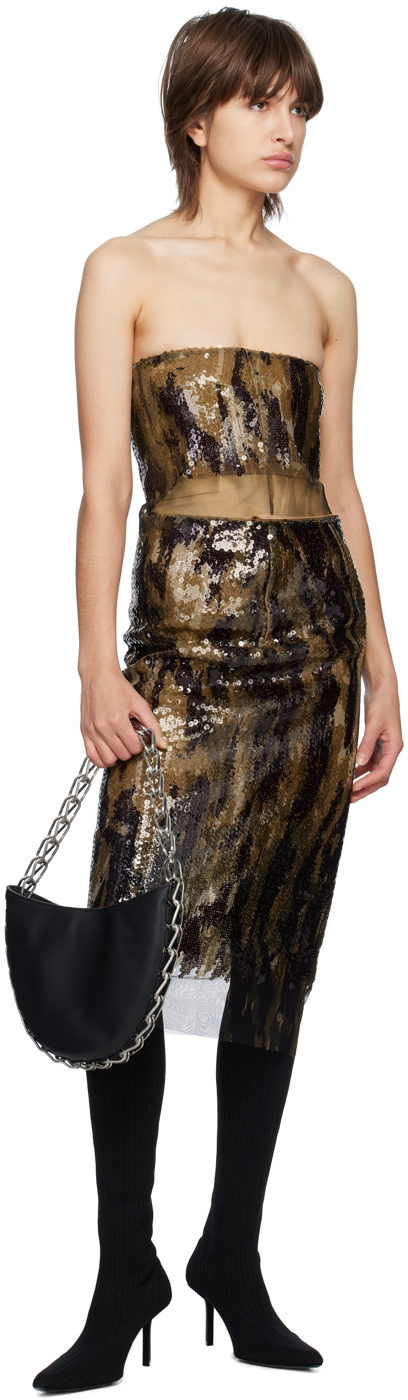 Dion Lee Brown Vertical Horizon Top