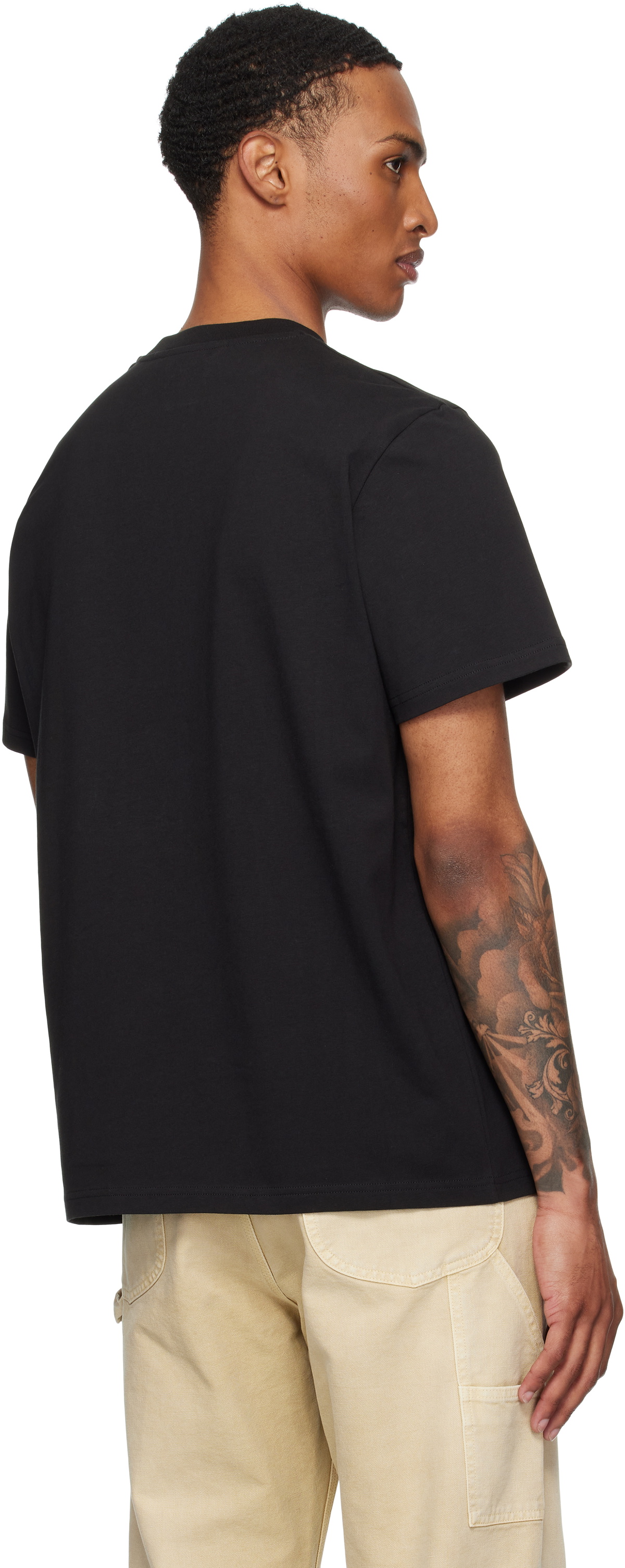 関税込 MONCLER モンクレール Archivio Creativo Tシャツ ロゴ Moncler Black Archivio Creativo T-shirt Moncler