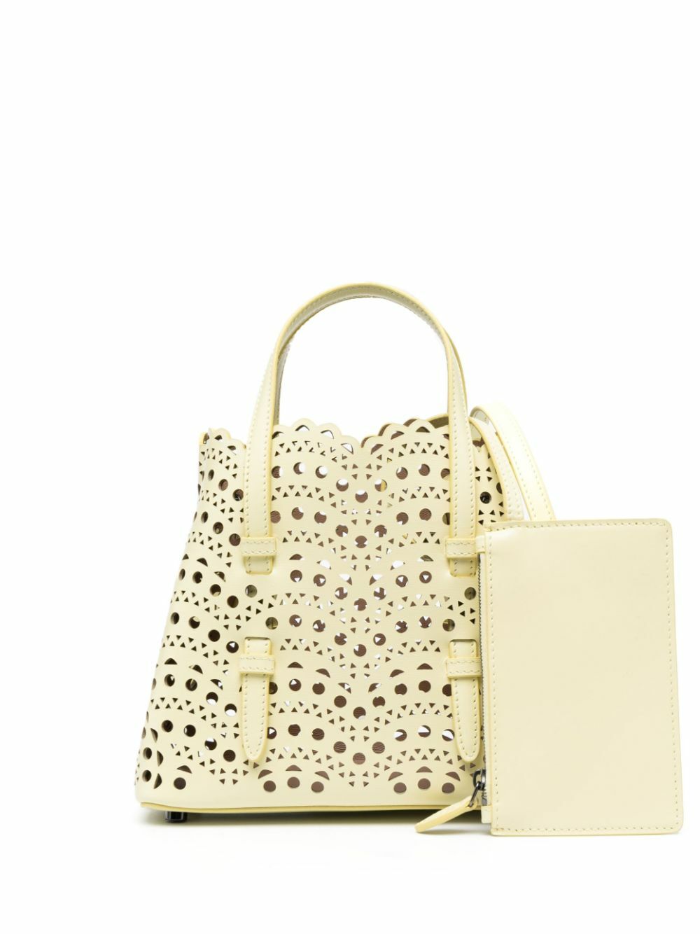 ハンドバッグ ALAIA MINA 20 LEATHER HANDBAG Le Mina 20 Vienne Wave leather tote bag in black - Alaia