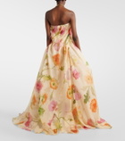 Carolina Herrera Floral silk organza bustier gown