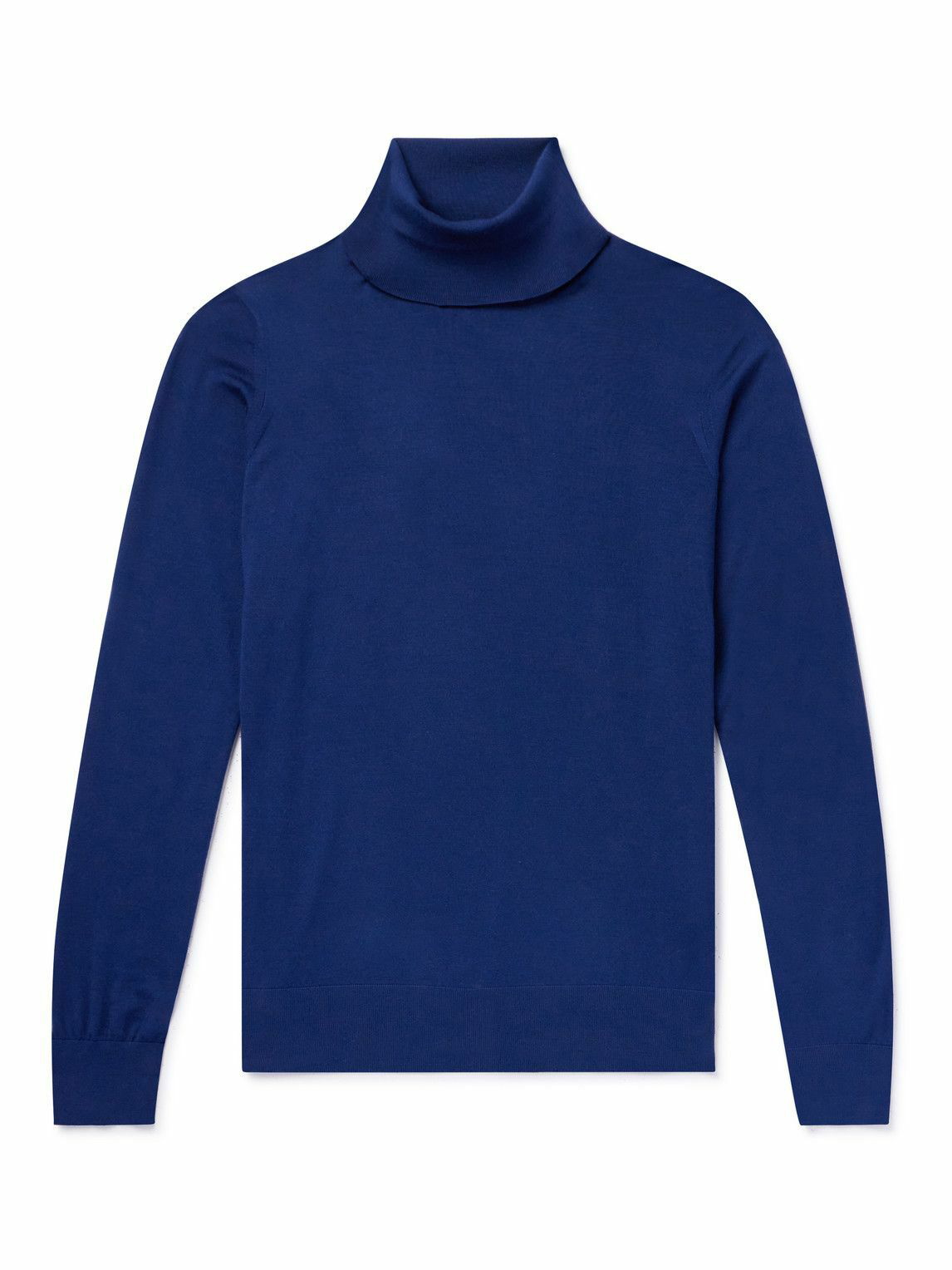 Loro Piana - Wish® Wool Rollneck Sweater - Blue Loro Piana