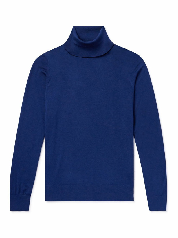 Photo: Loro Piana - Wish® Wool Rollneck Sweater - Blue