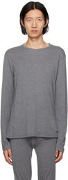 ZEGNA Gray Crewneck Long Sleeve T-Shirt