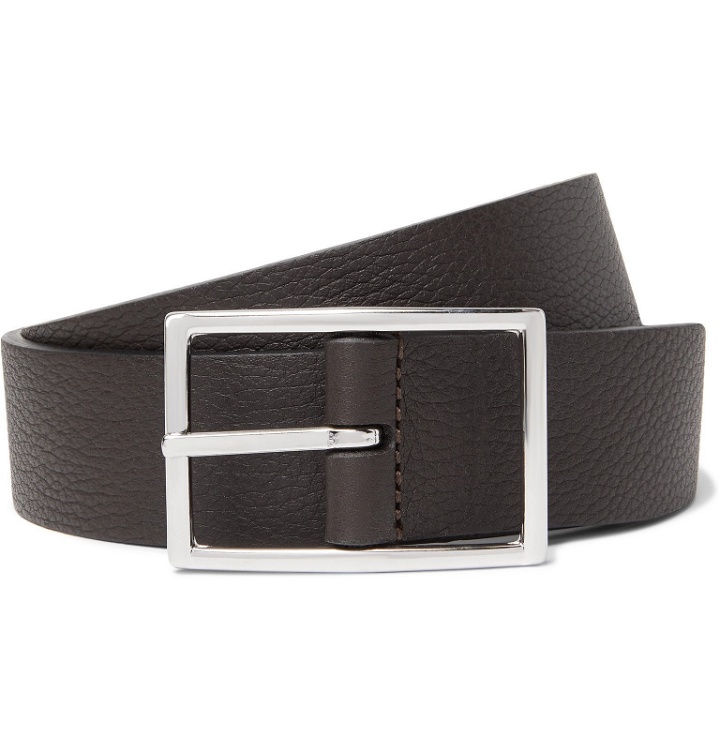 Photo: Anderson's - 3cm Black and Dark-Brown Reversible Leather Belt - Black