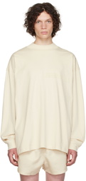 Fear of God ESSENTIALS Off-White Cotton Long Sleeve T-Shirt