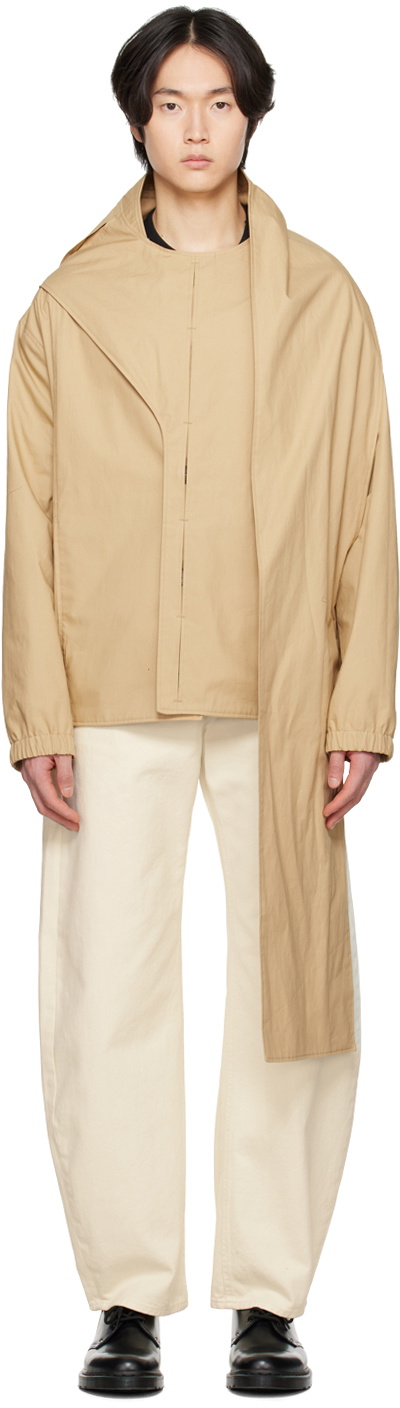 T/SEHNE SSENSE Exclusive Beige Wrap Jacket