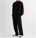 Martine Rose - Logo-Jacquard Printed Fleece-Back Cotton-Jersey Sweatpants - Black