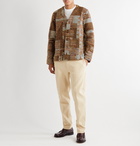 Séfr - Gote Patchwork Open-Knit Cardigan - Brown