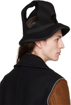 Comme des Garçons Homme Plus Black Cutout Structured Hat