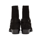 Saint Laurent Black Croc Wyatt Harness Boots