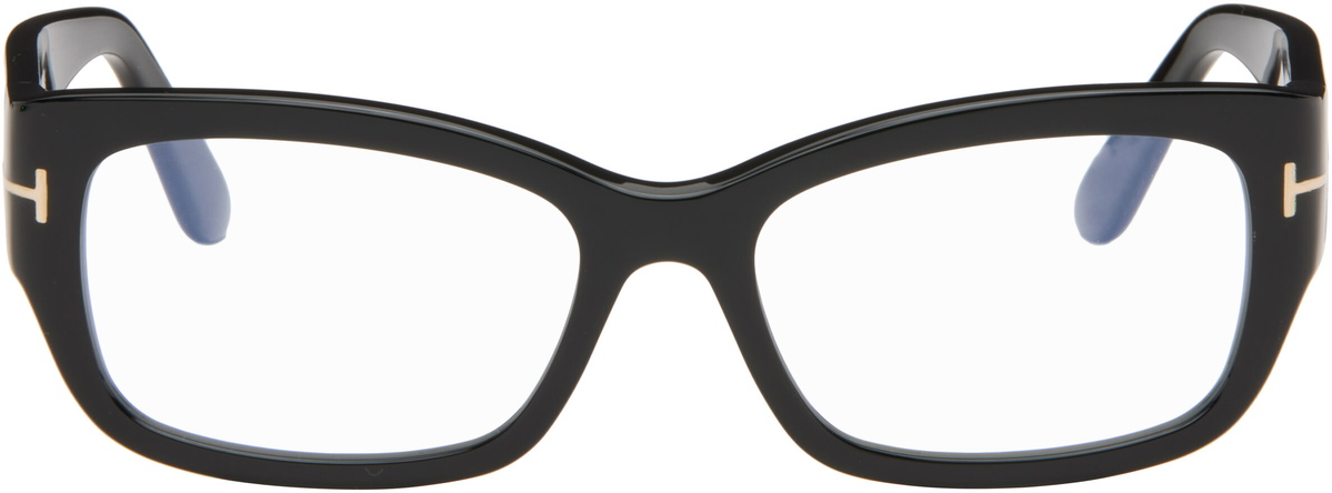TOM FORD Black Rectangular Blue Light Glasses
