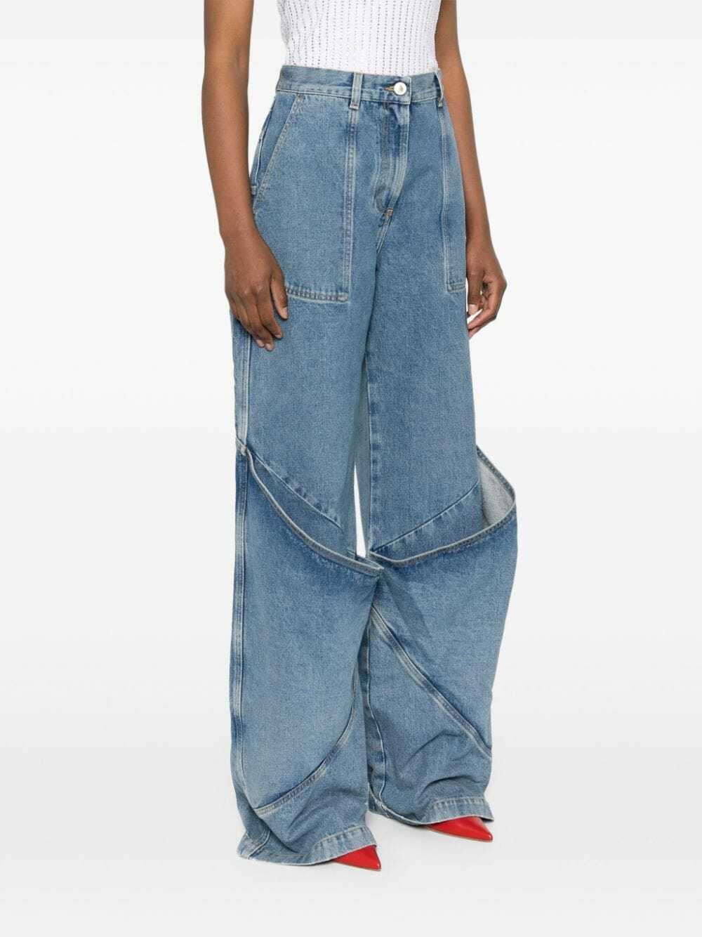 アティコ The Attico Cotton Jeans THE ATTICO - Wide-leg Denim Cotton Jeans The Attico