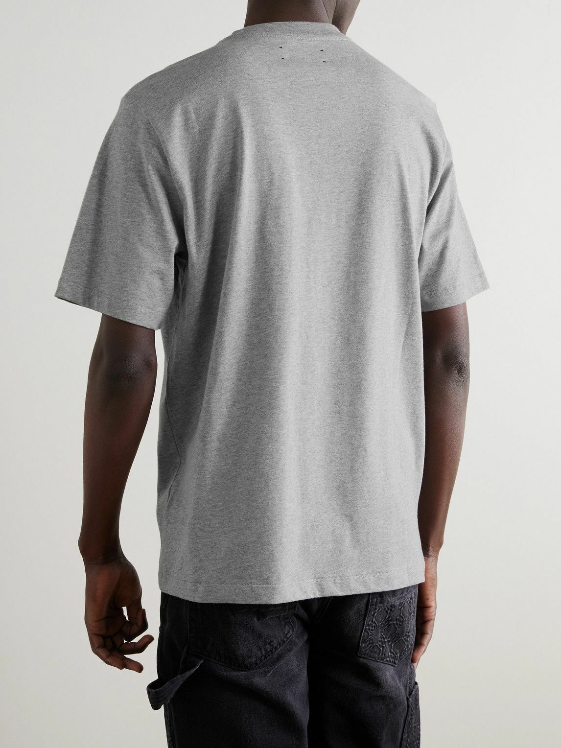 AMIRI - Stencil Logo-Print Cotton-Jersey T-Shirt - Gray Amiri