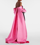 Solace London Kyla caped twill and crêpe gown