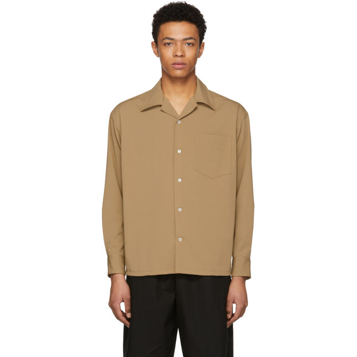 N.Hoolywood Beige Button-Down Shirt N.Hoolywood