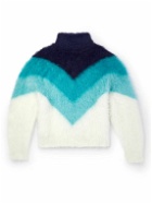 Bottega Veneta - Chevron Knitted Rollneck Sweater - Blue