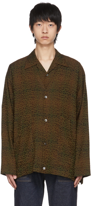 Photo: Needles Khaki Jacquard Leopard Cardigan