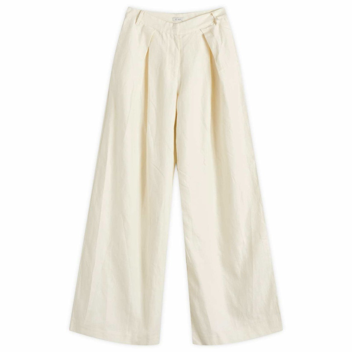 Photo: ST. Agni Women's Minimal Fold trousers in Ivory