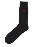 Embroidered Logo Socks in Black
